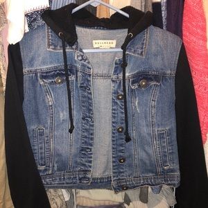 Denim hoodie jacket